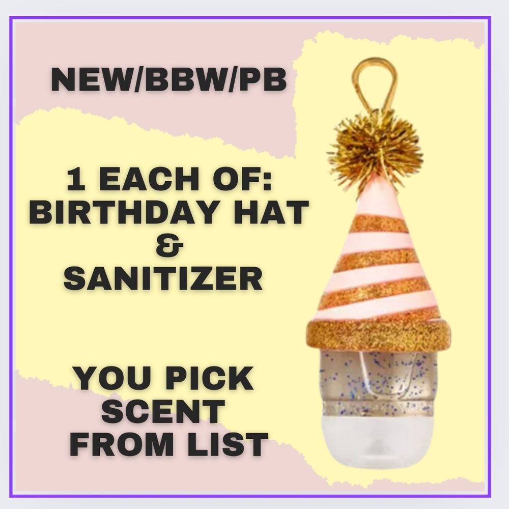 🔥2-ITEMS BIRTHDAY HAT HOLDER & SANITIZER ‼️YOU PICK SCENT‼️